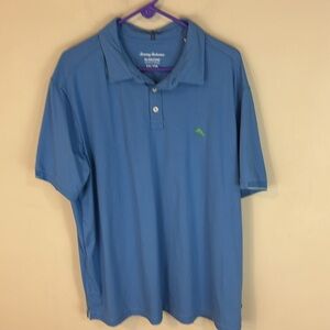 Tommy Bahama Blue Islandzone Polo Shirt Size XXL 37.5 Technology